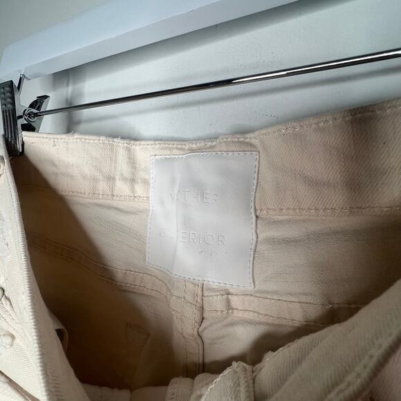 MOTHER The Flirt Chew Unnatural Acts Cream Straight Jeans Size 26 - Picture 8 of 9